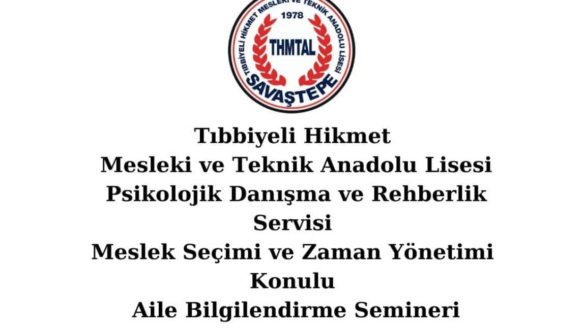 Meslek Seçimi ve Zaman Yönetimi Konulu Aile Bilgilendirme Semineri
